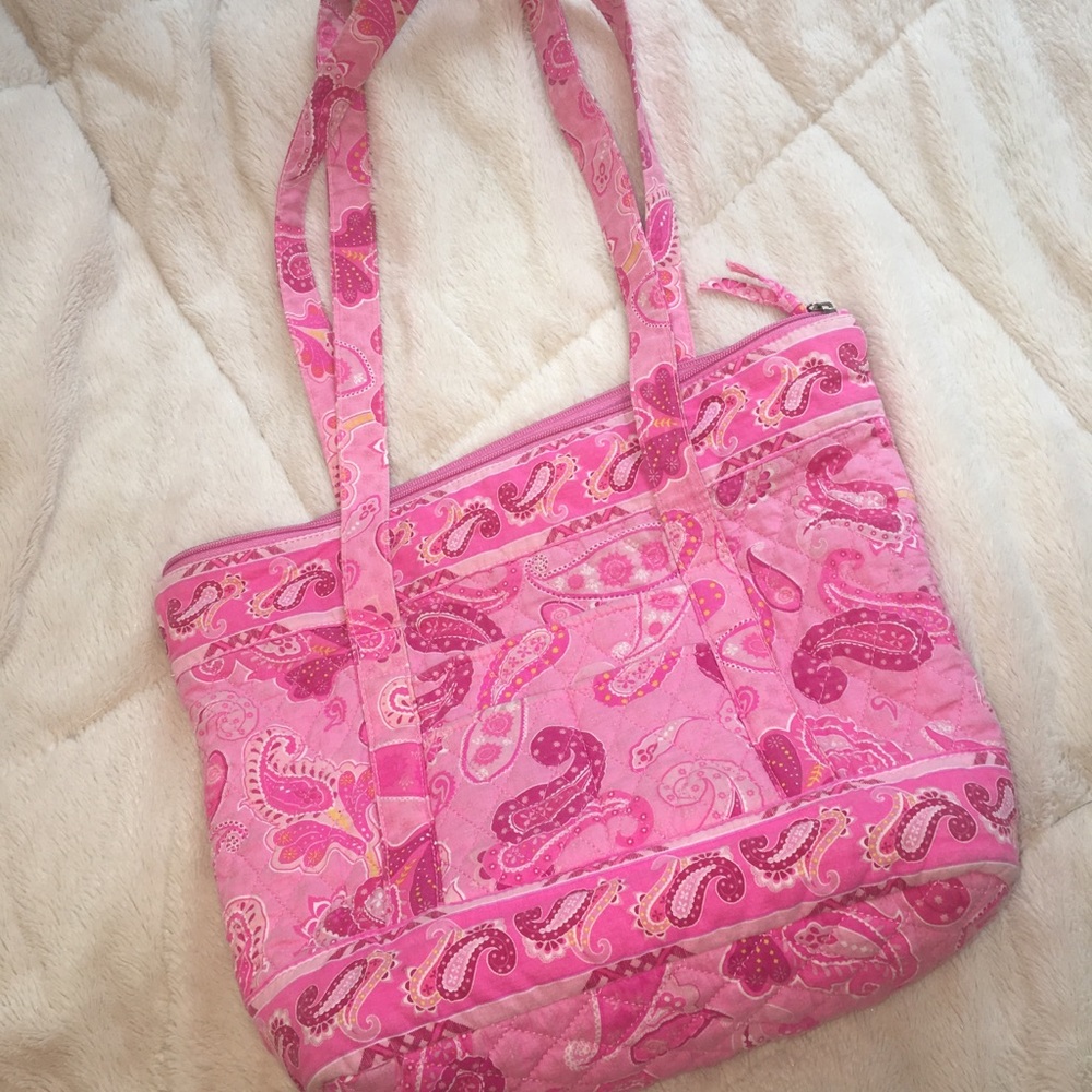 Small Tote Pink Paisley Bag